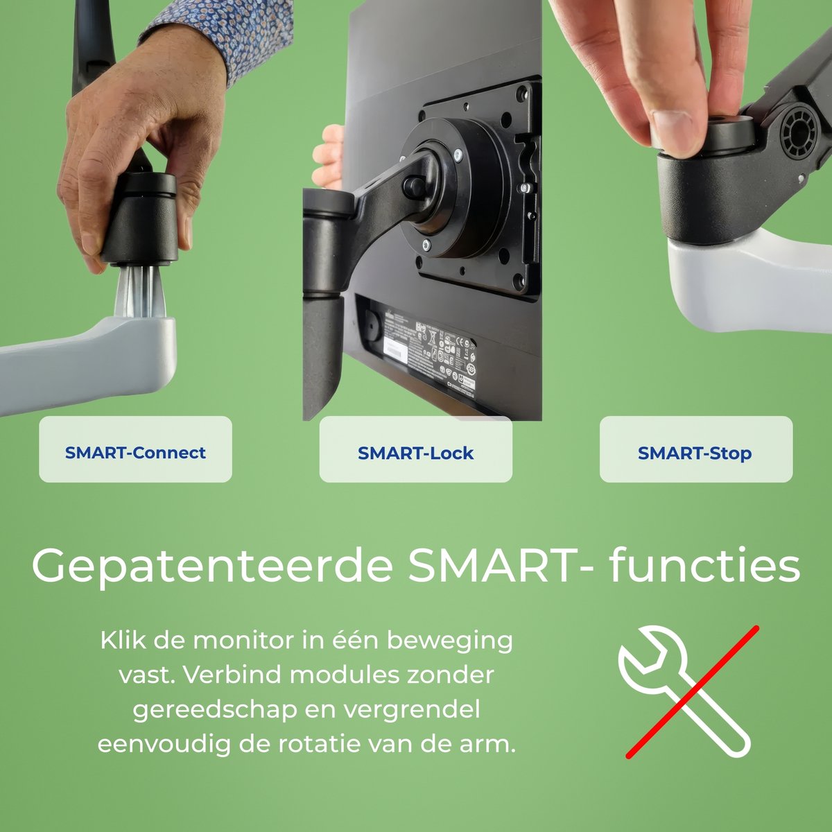 R-Go Zepher Monitorarm - Ergonomisch verstelbaar voor 1 scherm thumbnail 2