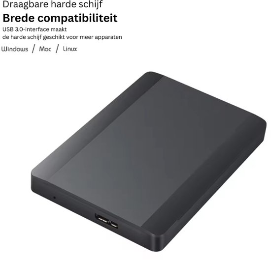 NBAP® Harde Schijf Extern - Draagbare - 1TB Opslag - Zwart — afbeelding 5