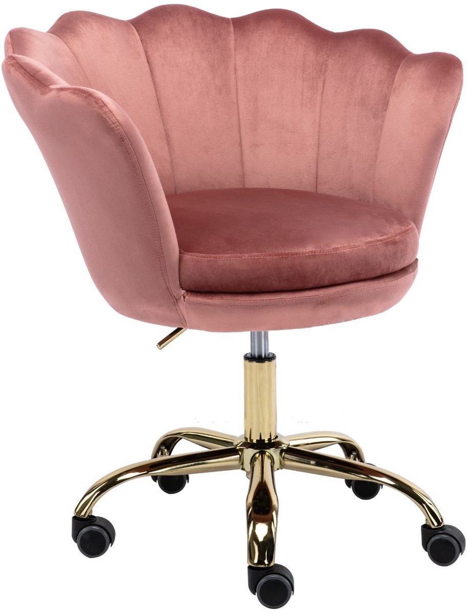 chairus Bureaustoel Donkerroze Velvet Draaibaar en - chairus® - €155,99