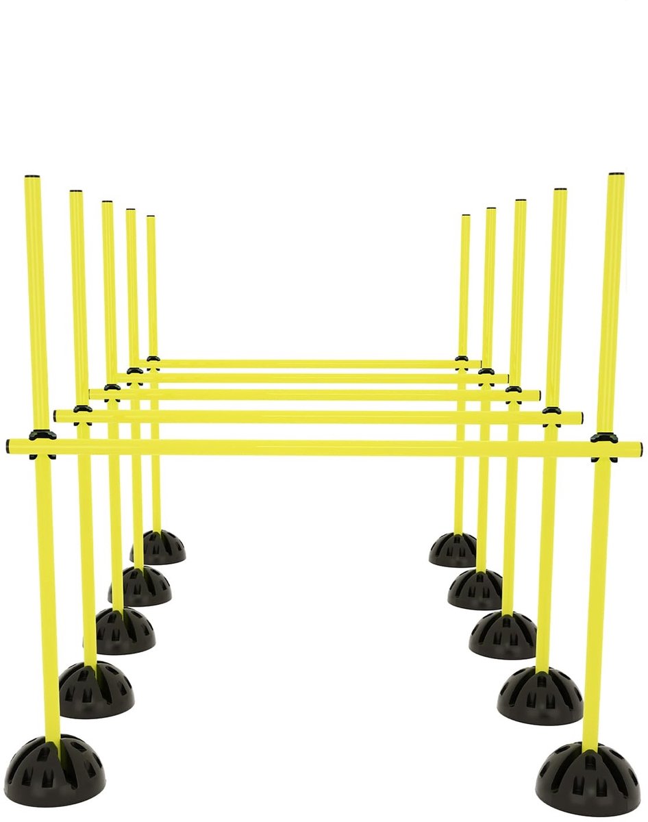 ACXIN Agility Jump Bar Set - 100 cm - geel PVC staven - met zwarte ABS voeten - voor training