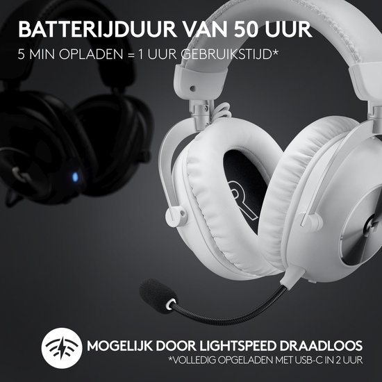 Logitech G PRO X 2 Lightspeed - Draadloze Gaming Headset - Wit