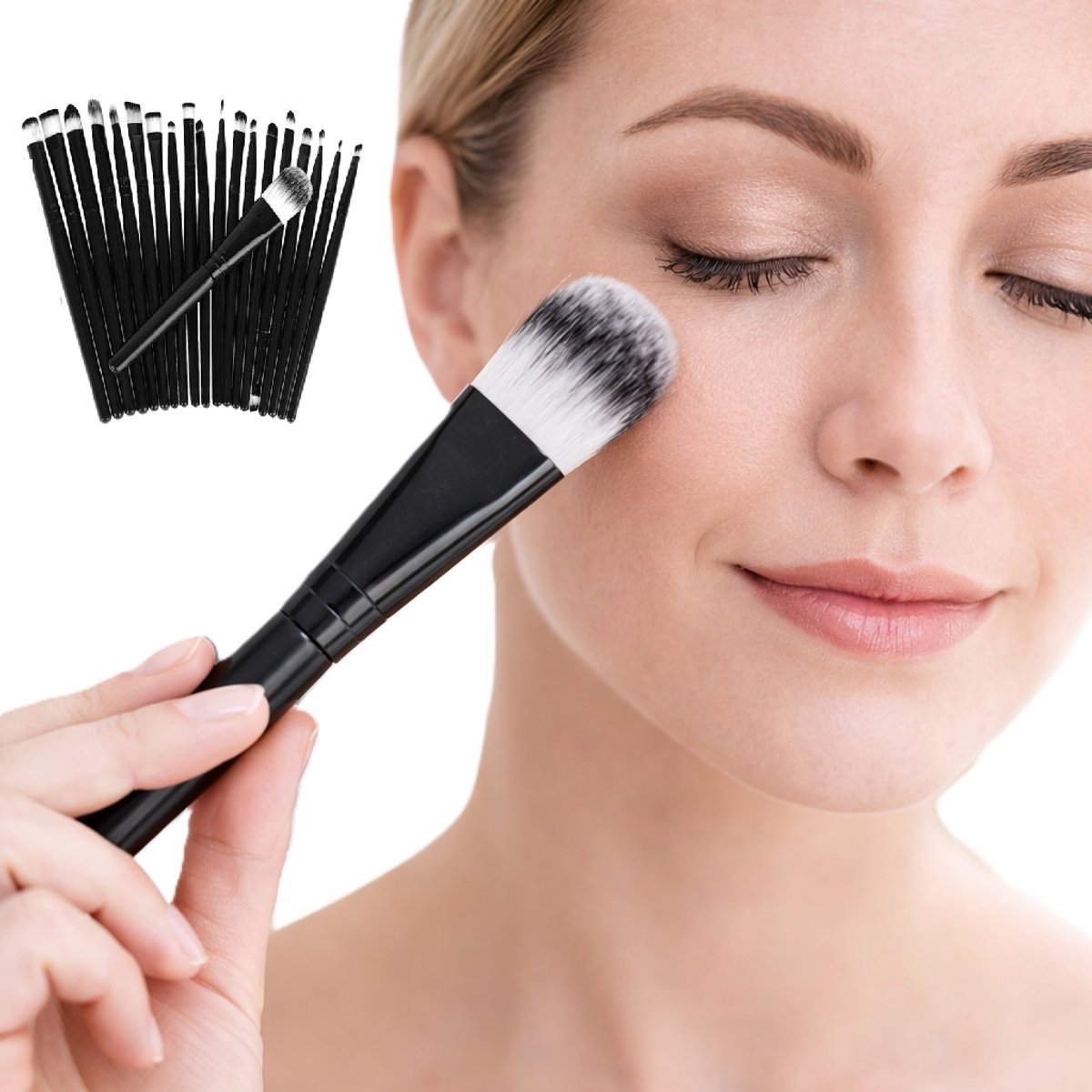 20-Delige Make-up Kwastenset I Professionele Make-up Kwasten I Makeup Brushes I Zwart