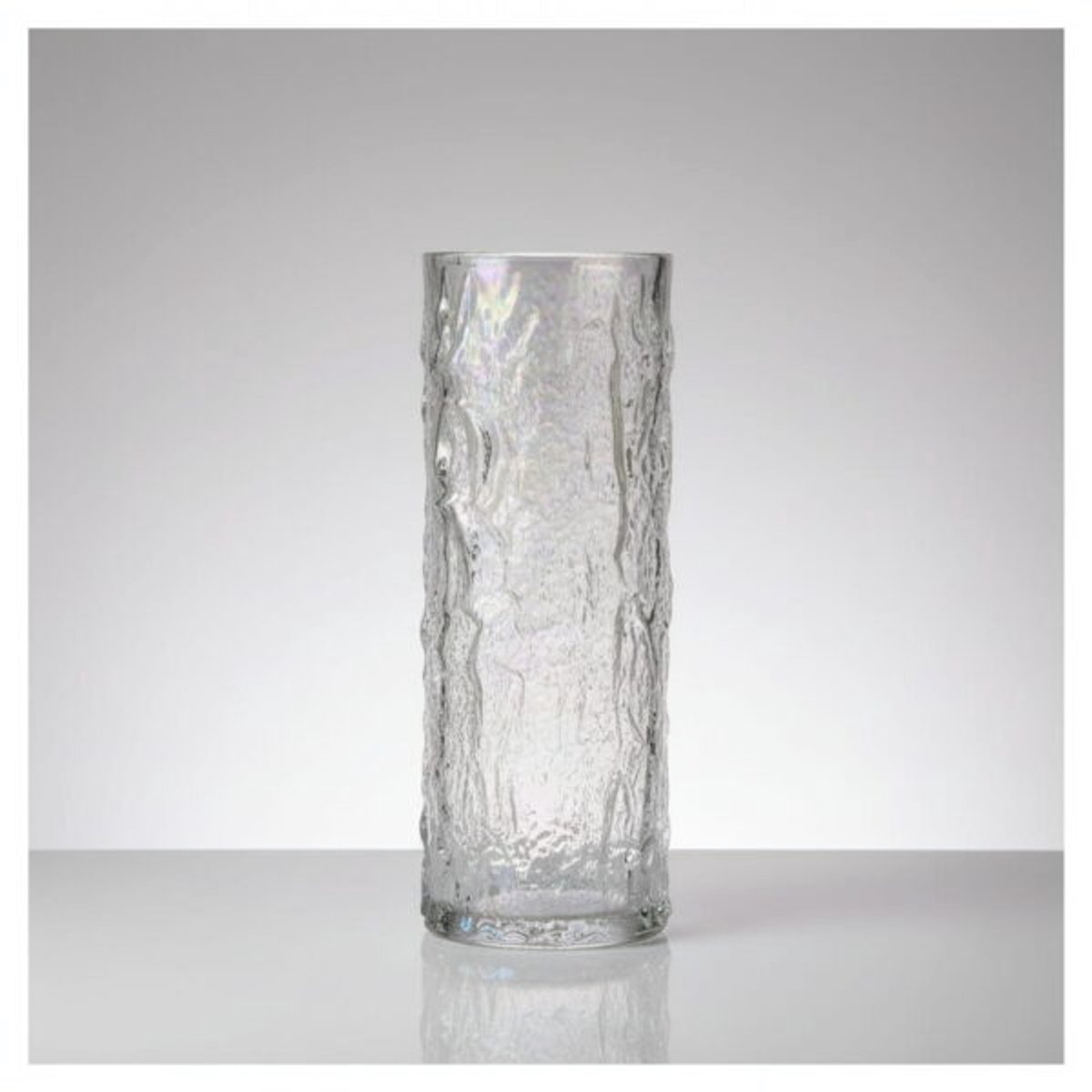 Vaas Iris – glazen design vaas met textuur - 30cm