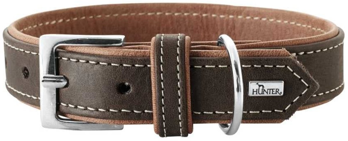 Hunter Hondenhalsband Porto Donkerbruin Maat 45