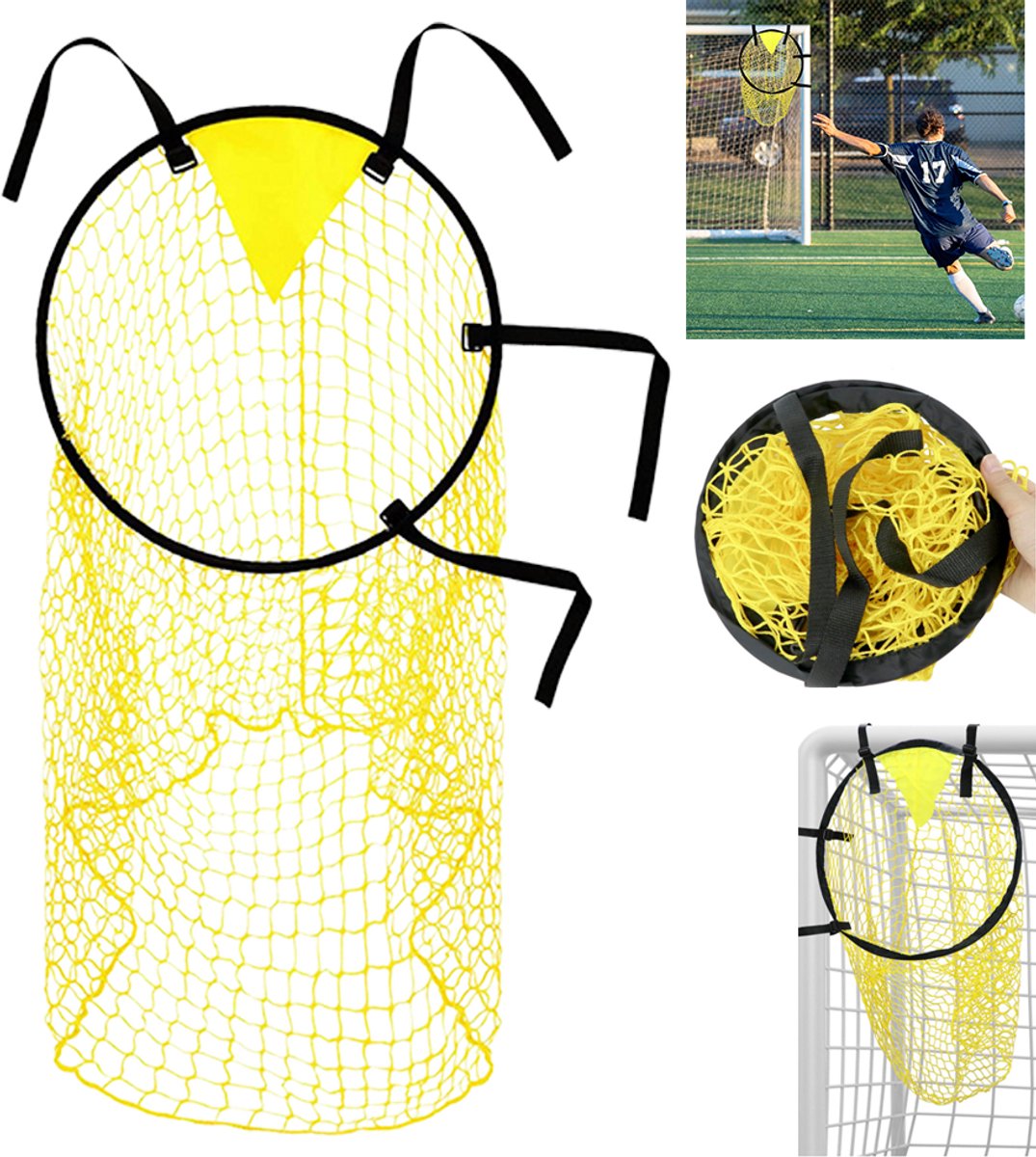 Voetbal Top Bin Doelnet - 45*60cm - Voetbal Doelnet met Vangnet - Target Set voor Voetbaldoel -Top Corner Netje - Free Kick Target Net - Geschikt voor voetbaltraining, eenvoudig te installeren, verbetert de schietnauwkeurigheid en op alle niveaus