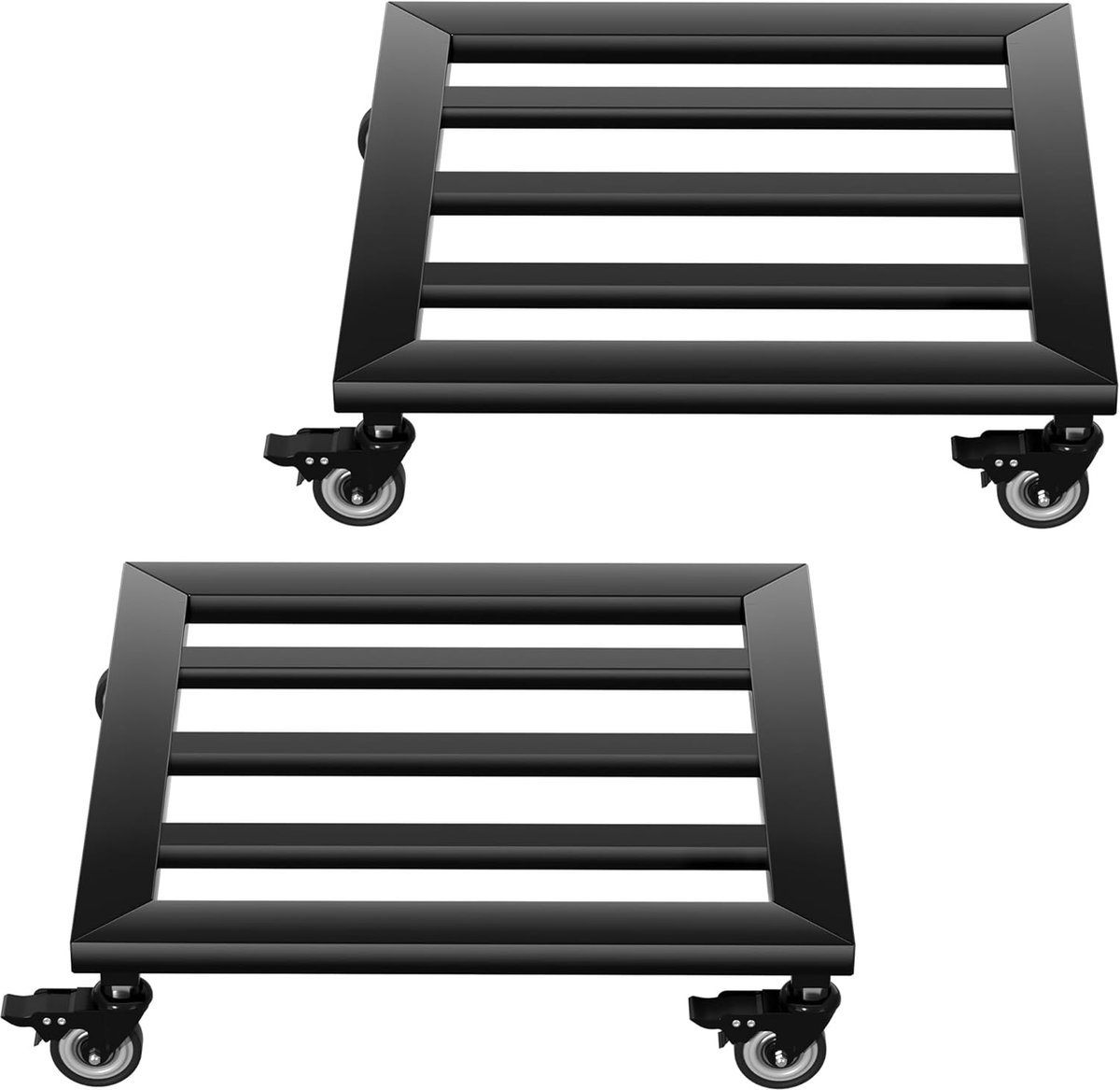 Plantenroller Outdoor, 30x30cm Vierkant Plantenonderzetter met 360 Graden Draaibare Wielen, Bloemen Rolplank tot 160KG, Potroller voor Parasolstandaard/Vuilnisemmer/Regenton, NAIZY