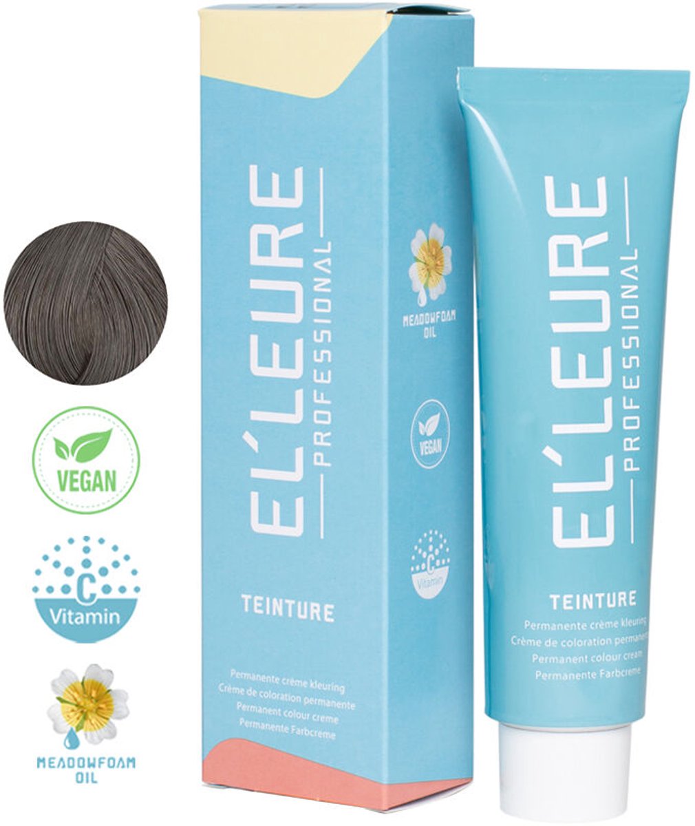 Elleure Haarverf - Teinture 7.001 koel middenblond - 100 ml