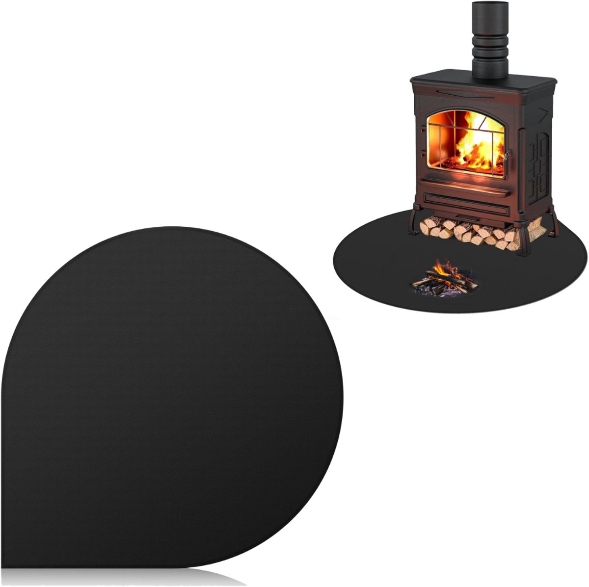 NBAP® Vuurvaste Mat - Hittebestendige Haardmat - Open Haard - Zwart