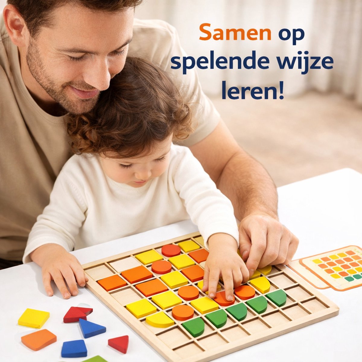 Houten Mozaïek Puzzel 120 Stuks - Montessori Speelgoed - Educatief Speelgoed - Vanaf 3 Jaar – 120 Stuks – Motoriek & Creativiteit - Inclusief Voorbeeldkaarten - Cadeau Tip — afbeelding 3