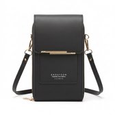 Sac à main Caimco Endaycon avec écran tactile - Sac à bandoulière Crossbody compact pour téléphone et cartes - Avec poches à fermeture éclair - Aspect cuir - Zwart