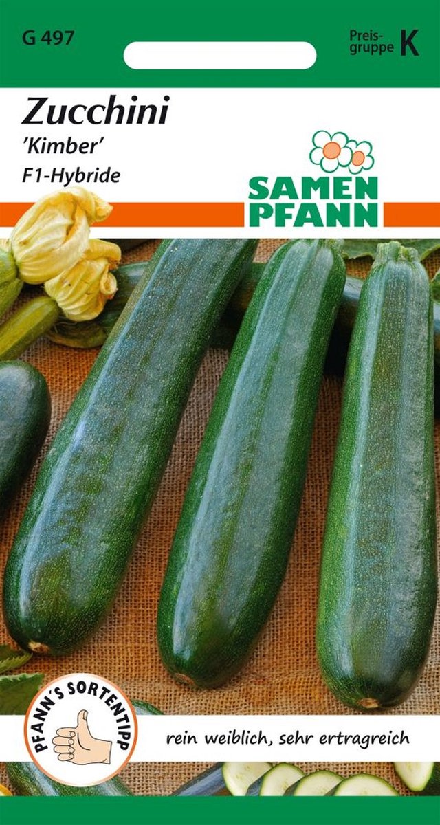 Courgette, Kimber F1 - Groentezaden, courgettezaden