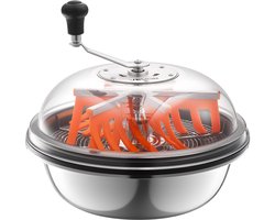 VEVOR Bowl Harvester, 42cm Handmatige Toppentrimmer met Roestvrijstalen Messen, Nat en Droog Hydrocultuur Snijmachine, Roterende Spincut voor Planten, Bladeren, Toppen, Bloemen