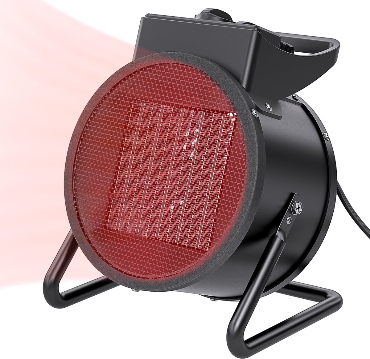 3000W elektrische ventilatorkachel met PTC keramisch verwarmingselement, 2 vermogensniveaus, elektrische kachel met ventilatorfunctie, kachel voor kantoor, garage, bouwplaats NAIZY