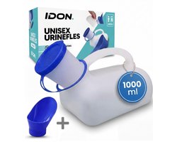 IDON® Urinaal - Plasfles - Plastuit - Urinaal Unisex - 1 Liter Inhoud - Urinefles - Mobiel Toilet - Urinaal Mannen - Urinaal Vrouw - Urinoir