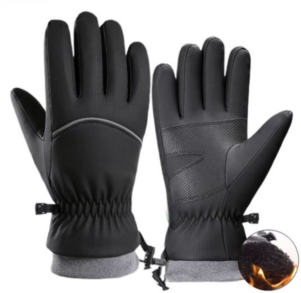 Winddichte Winterhandschoenen voor Heren – Touchscreen Antislip Waterdicht Thermisch – Fietsen Motor Rijden Skiën Outdoor Activiteiten en Koud Weer – Thermohandschoenen Heren Handschoenen Zwart