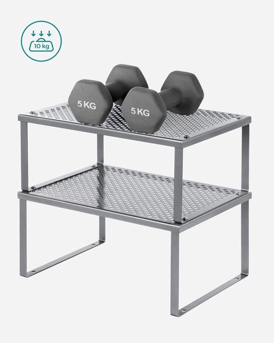 Candala – Organizer / opbergbak – Set van 2 – Zilver