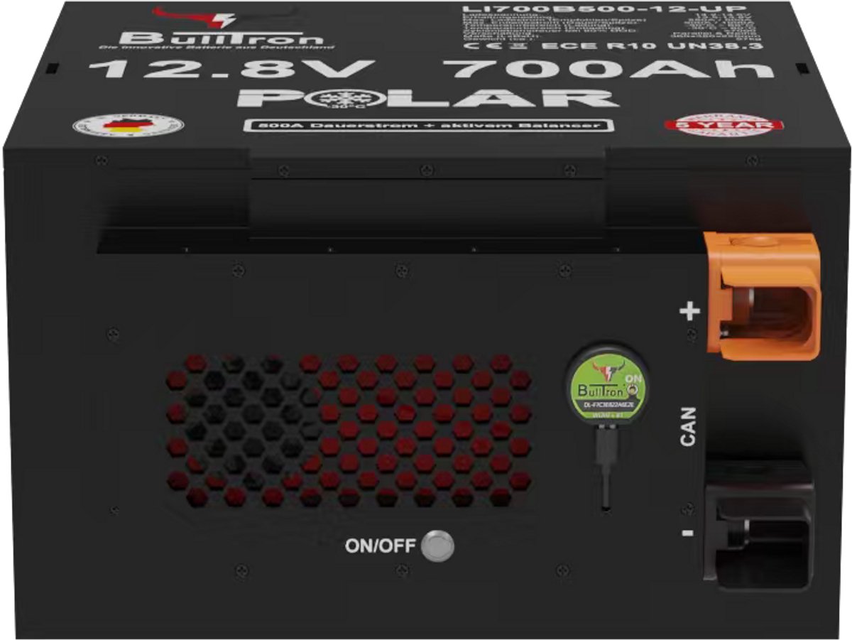BullTron 700Ah LiFePO4 12.8V Polar Accu met Bluetooth BMS