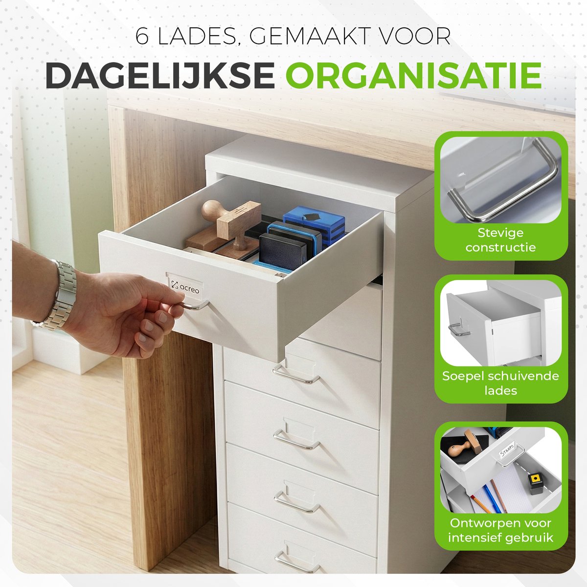 Hervita Hervita Wit Ladeblok - afbeelding 4