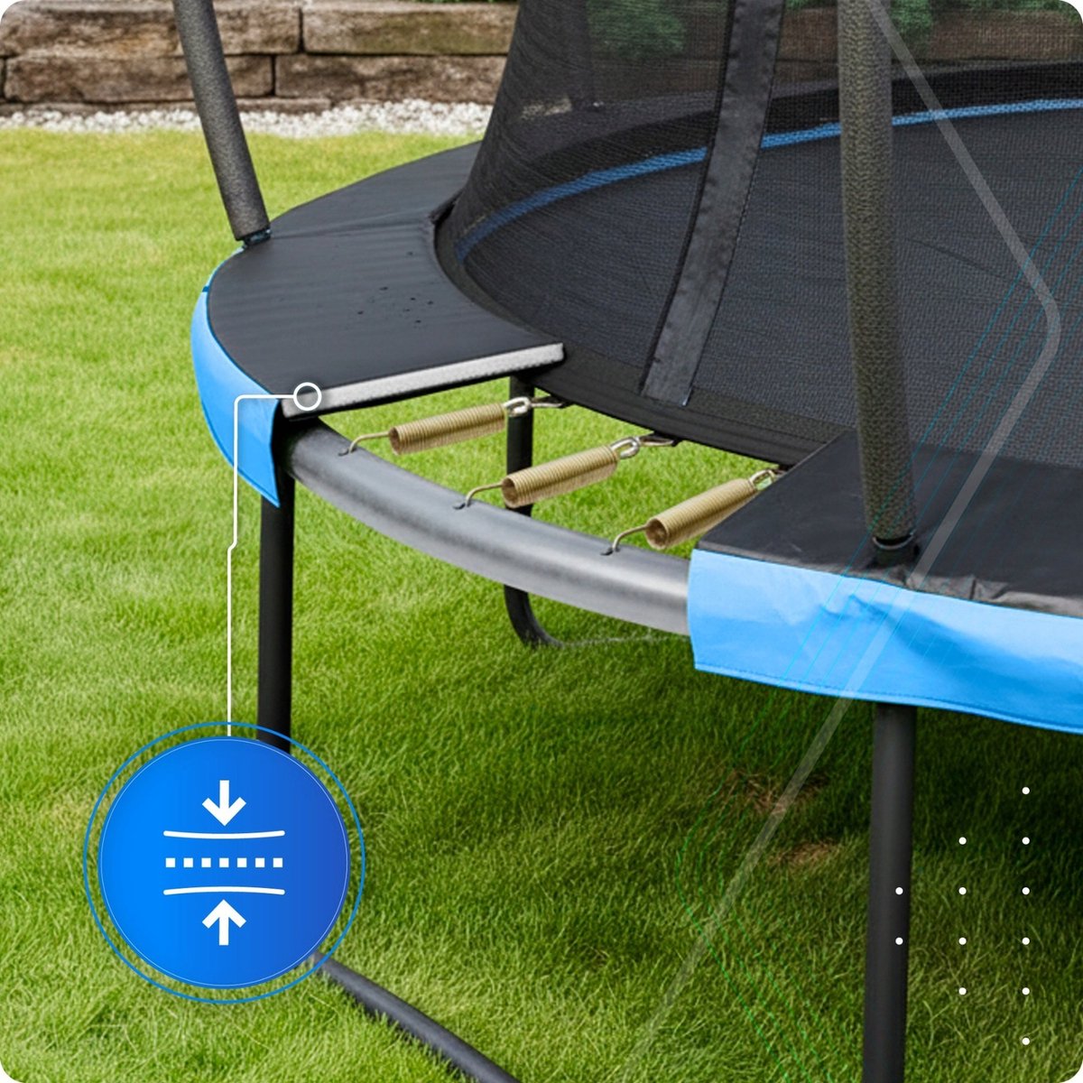 Thunder Trampoline 366 cm – Ronde Tuintrampoline – Max. 150 kg – Met Ladder – Blauw — afbeelding 7