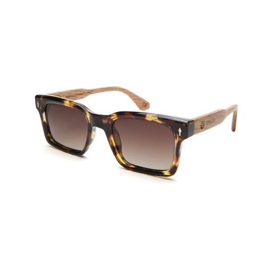 Wooda® Zonnebril Square - Gevlamd winged frame - Gepolariseerd - Wooda Sa Caleta Carey Marrón Dégradé van Merkloos — afbeelding 2