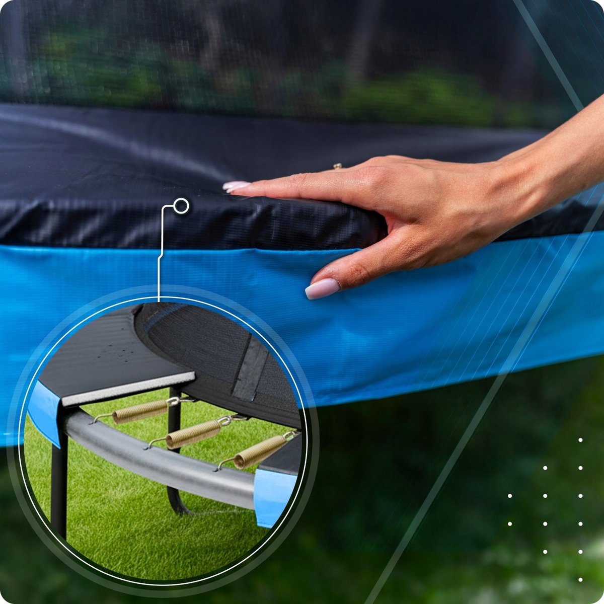 Thunder Trampoline 366 cm – Ronde Tuintrampoline – Max. 150 kg – Met Ladder – Blauw — afbeelding 5