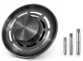 Waterval Gootsteen Zeef 84 mm – RVS 304 Korfplug / Afvoerzeef – Brossé – Inclusief 3 Verwisselbare Pinnen – Gunmetal Grey