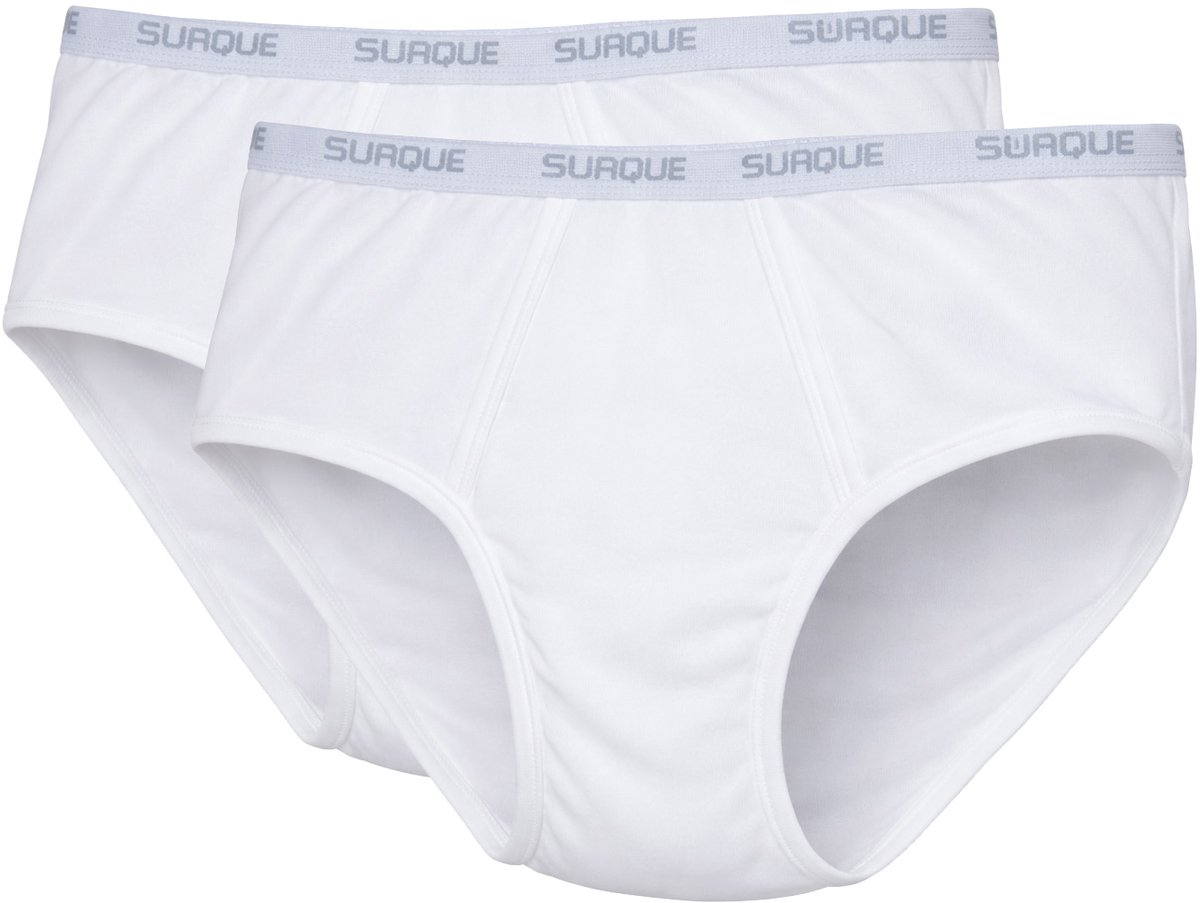 Heren Slip met gulp | SUAQUE Basic Maxi 2pack Wit - Maat L