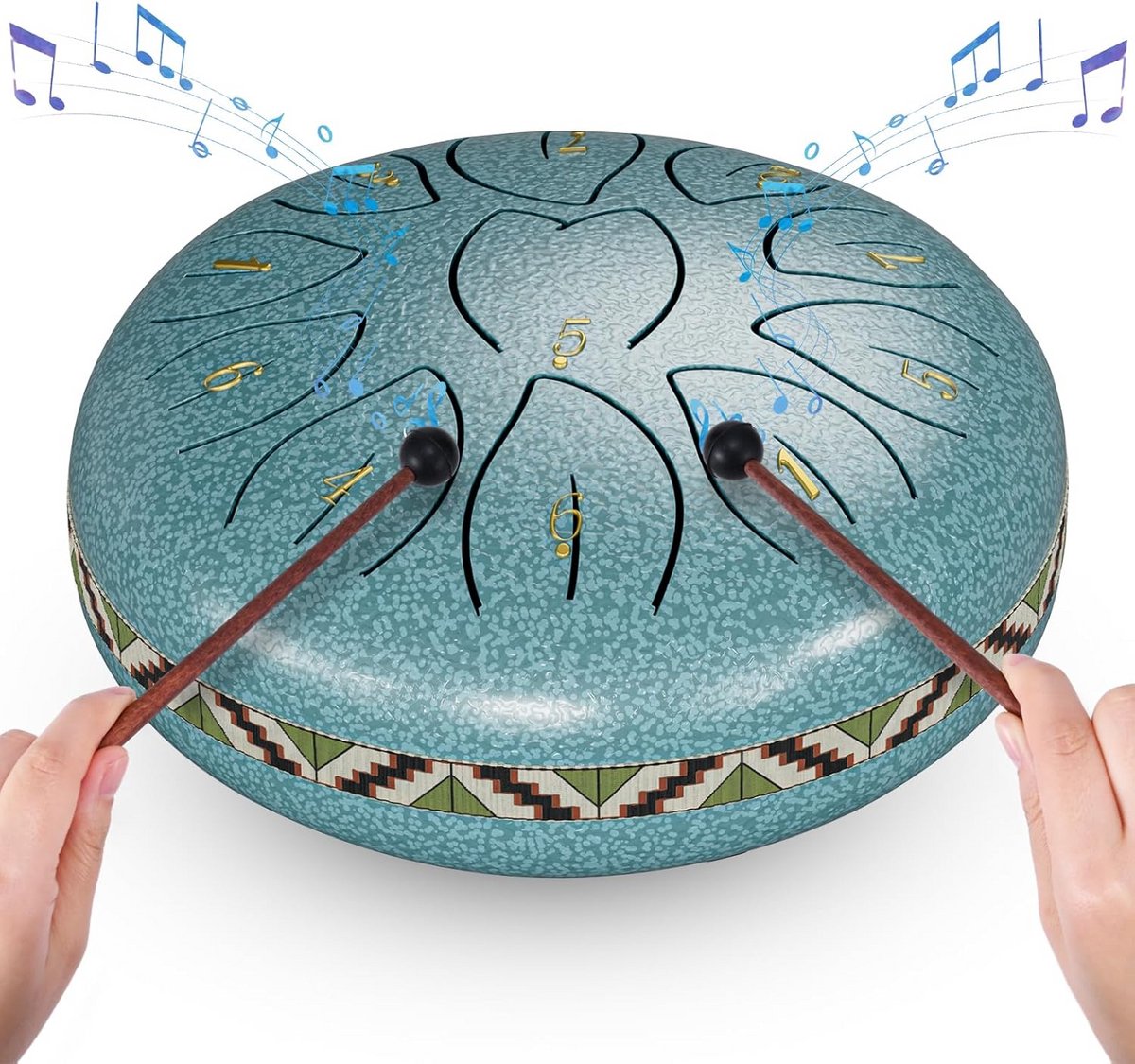 Stalen Tongtrommel 6 Inch 11 Noten Percussie Instrument voor Meditatie en Muziek