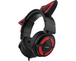 NAXSIR Over-Ear-hoofdtelefoon, verlicht, livestreaming, slimme gamingheadset, zwart
