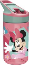 Disney's Minnie Mouse Tritan Premium Drinkfles - 480 ml – Sluit goed af – Drinkfles voor kinderen – Roze/Groen
