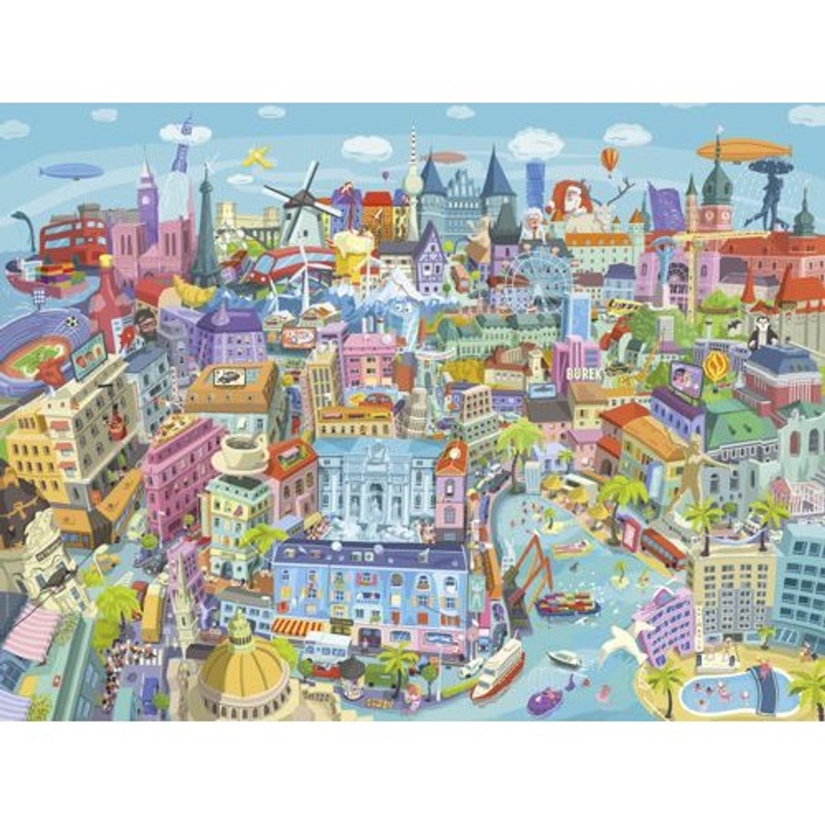 Puzzel Good old Europe 1500 Stukjes 3hoek Heye