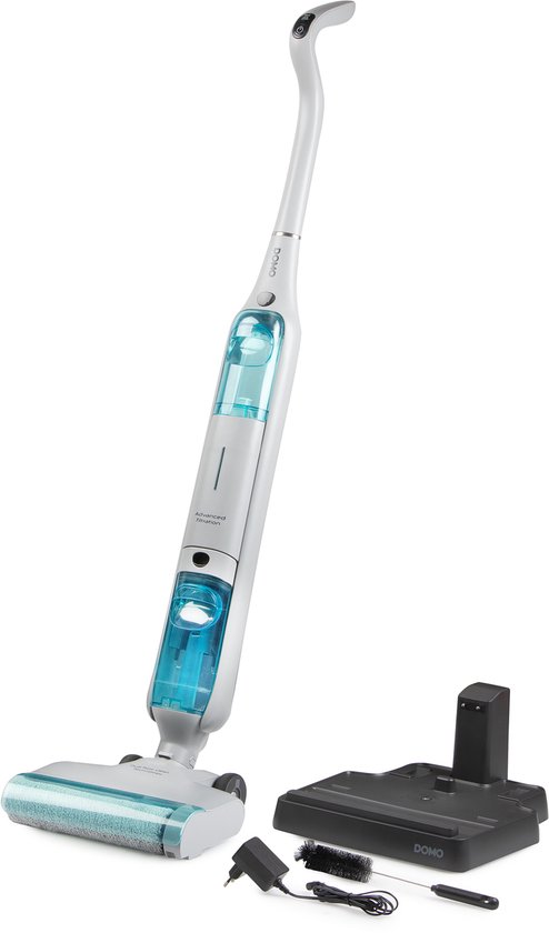 DOMO DO253SW Nettoyeur de sol 2-en-1 - Balai électrique - Aspirateur - Durée d'utilisation 35 min – Léger - 21,9 V Li-ion