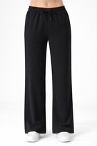 Smith & Solo joggingbroek dames - sportbroek katoen - trainingsbroek volwassenen huisbroek - zwart - L