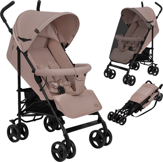 Lionelo Elia - Buggy - Lichte 7kg en Duurzame Kinderwagen - Paraplu Buggy - 5-Punts Gordel - Rijke set - Grote Mand - Muskietennet - Geschikt voor Kinderen tot 15 kg - Verstelbare rugleuning tot Ligpositie en voetensteun - van 6 maanden tot 5 jaar