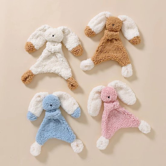 Il Bambini - heerlijke zachte grote knuffel - roze konijn - met ratel - knuffeldoekje - kraamcadeau - babykado van Merkloos — afbeelding 3