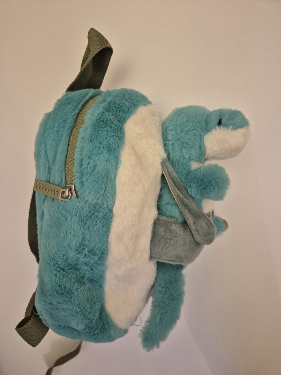 Rugtas met dino knuffeltje 30/20 CM Pluche
