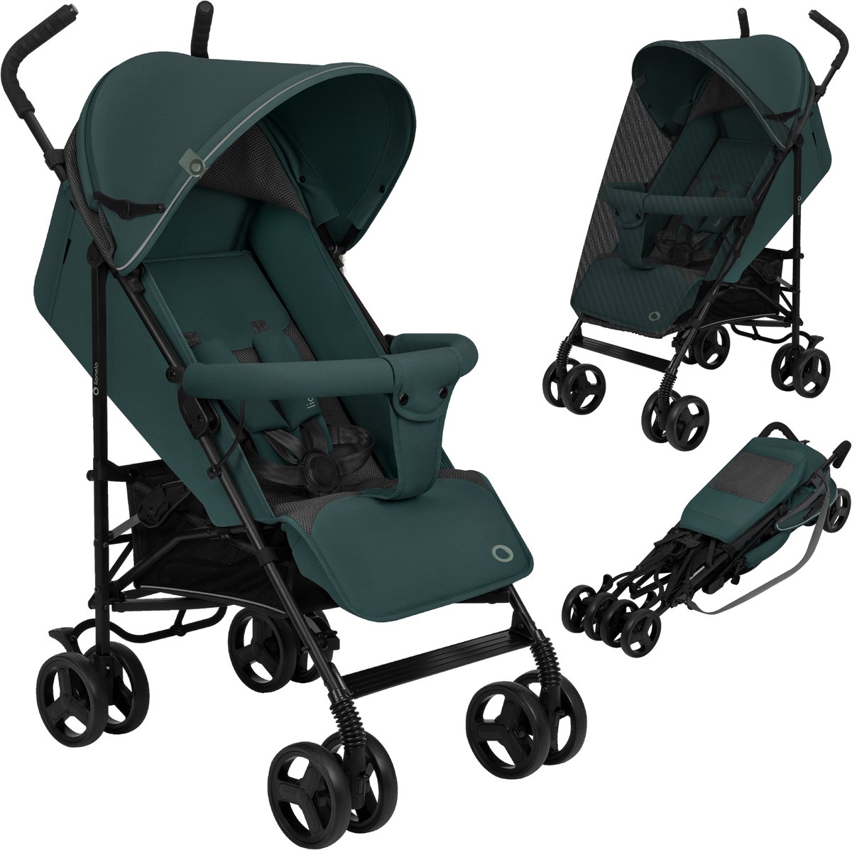 Lionelo Elia - Buggy - Lichte 7kg en Duurzame Kinderwagen - Paraplu Buggy - 5-Punts Gordel - Rijke set - Grote Mand - Muskietennet - Geschikt voor Kinderen tot 15 kg - Verstelbare rugleuning tot Ligpositie en voetensteun - van 6 maanden tot 5 jaar