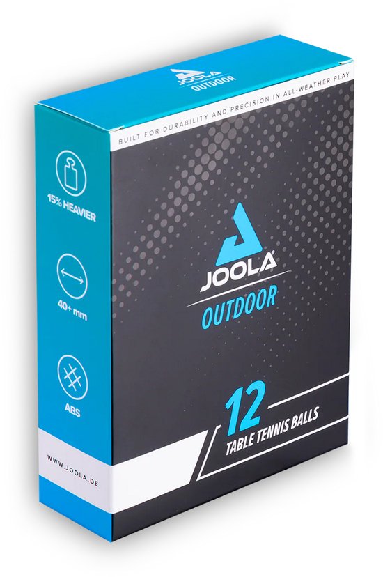 Joola Outdoor Set de balles de Tennis de table / ping-pong 12 Balles Plein air Weighted TT- Ball 40MM Wit