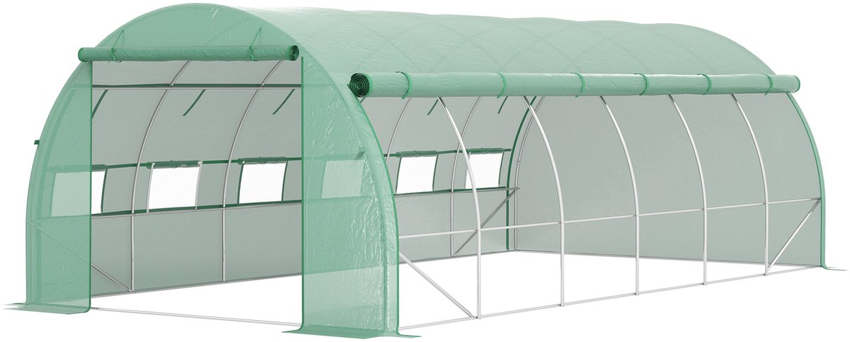Outsunny-Tunnel Kas-PE-597x300x200m-Groen