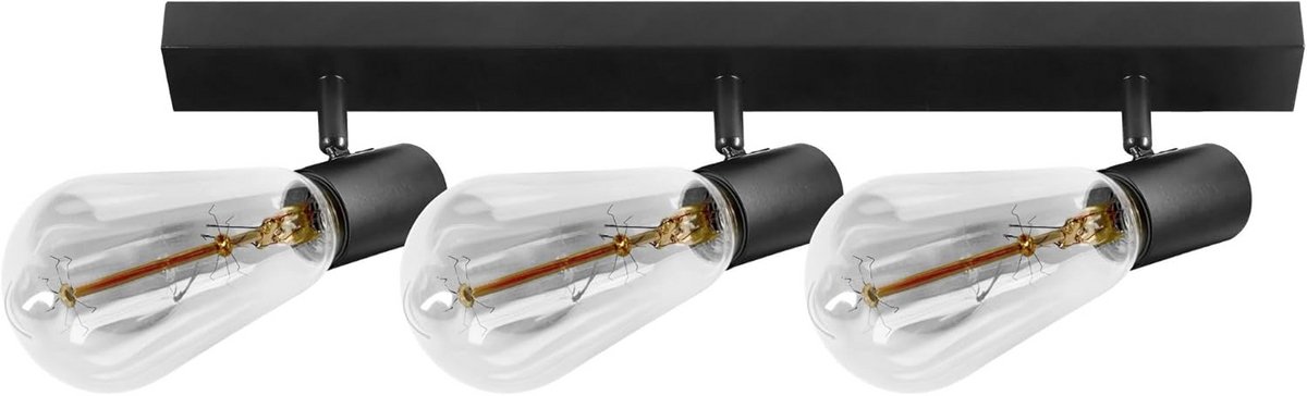 Moderne Zwarte Plafond- en Wandlamp 3-lichts E27 voor Woonkamer en Slaapkamer