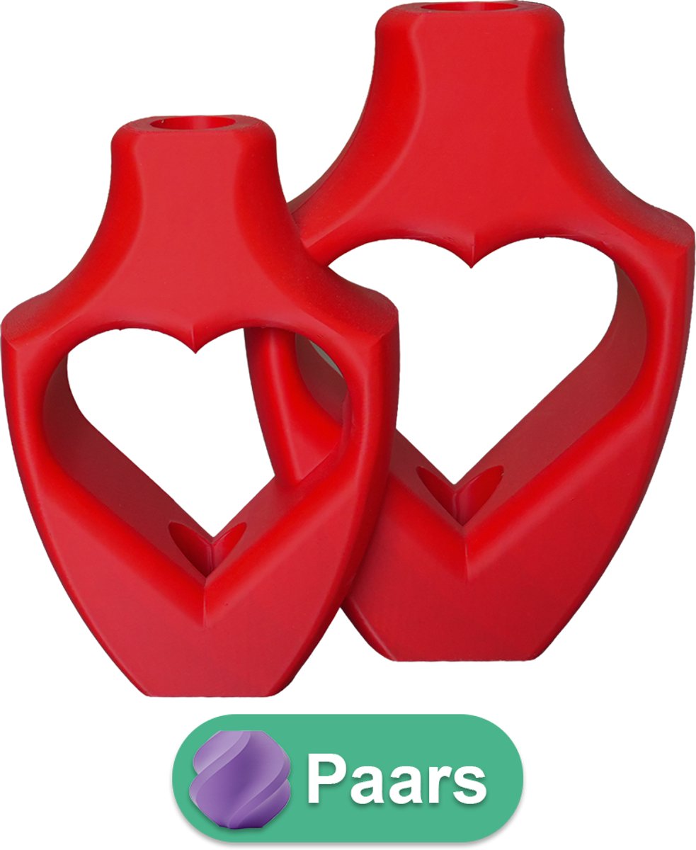 Lovora Alira Duo moderne vaas set – Decoratieve vaas - Paars - 3d geprinte vazen – geschikt voor droogbloemen - 25CM