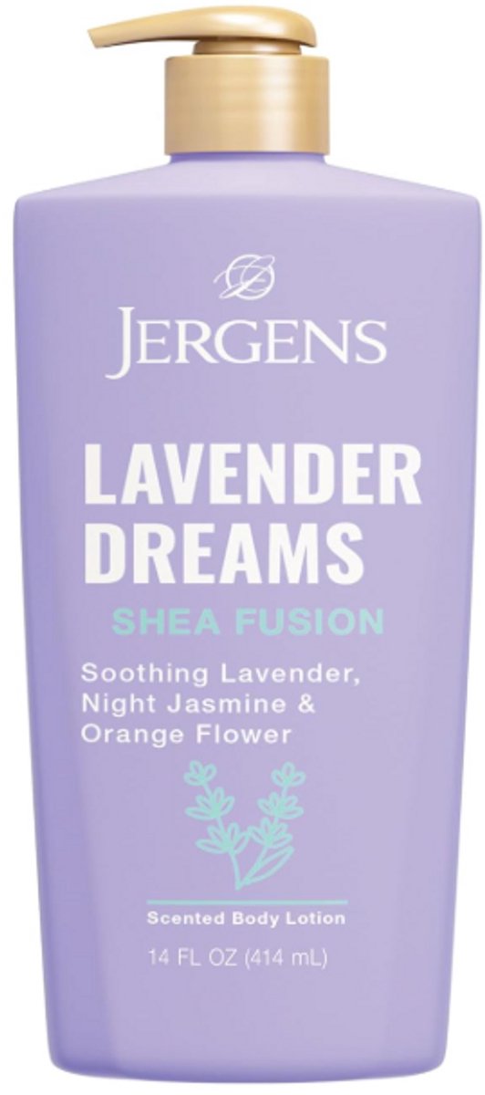 Jergens Shea Fusion Lavender Dreams Body Lotion – Hydraterende Bodylotion met Shea Butter & Vitamine E – Ontspannende Lavendelgeur – 414 ml