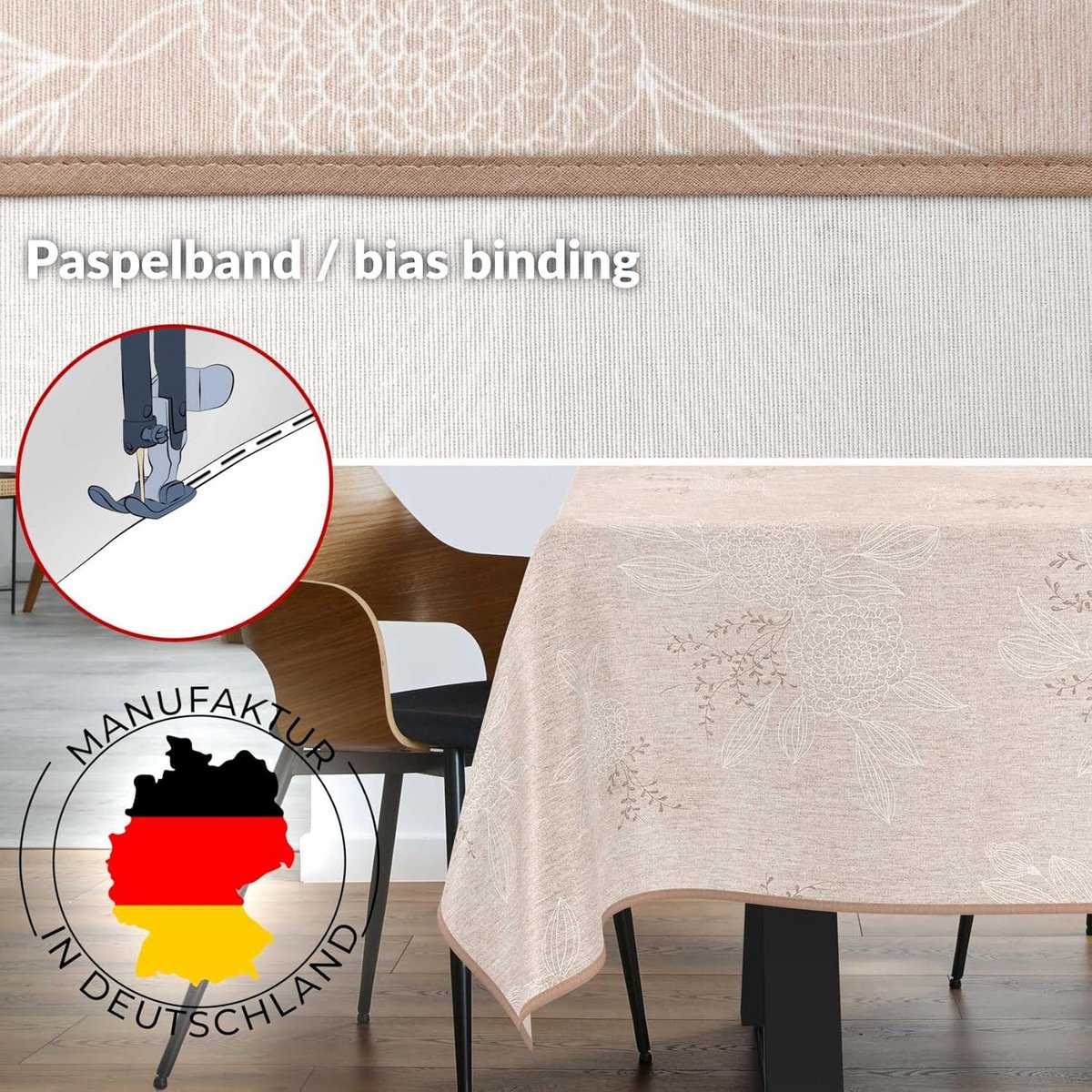 Waterafstotend Rechthoekig Tafelkleed Katoen Polyester Geweven Onderhoudsvriendelijk
