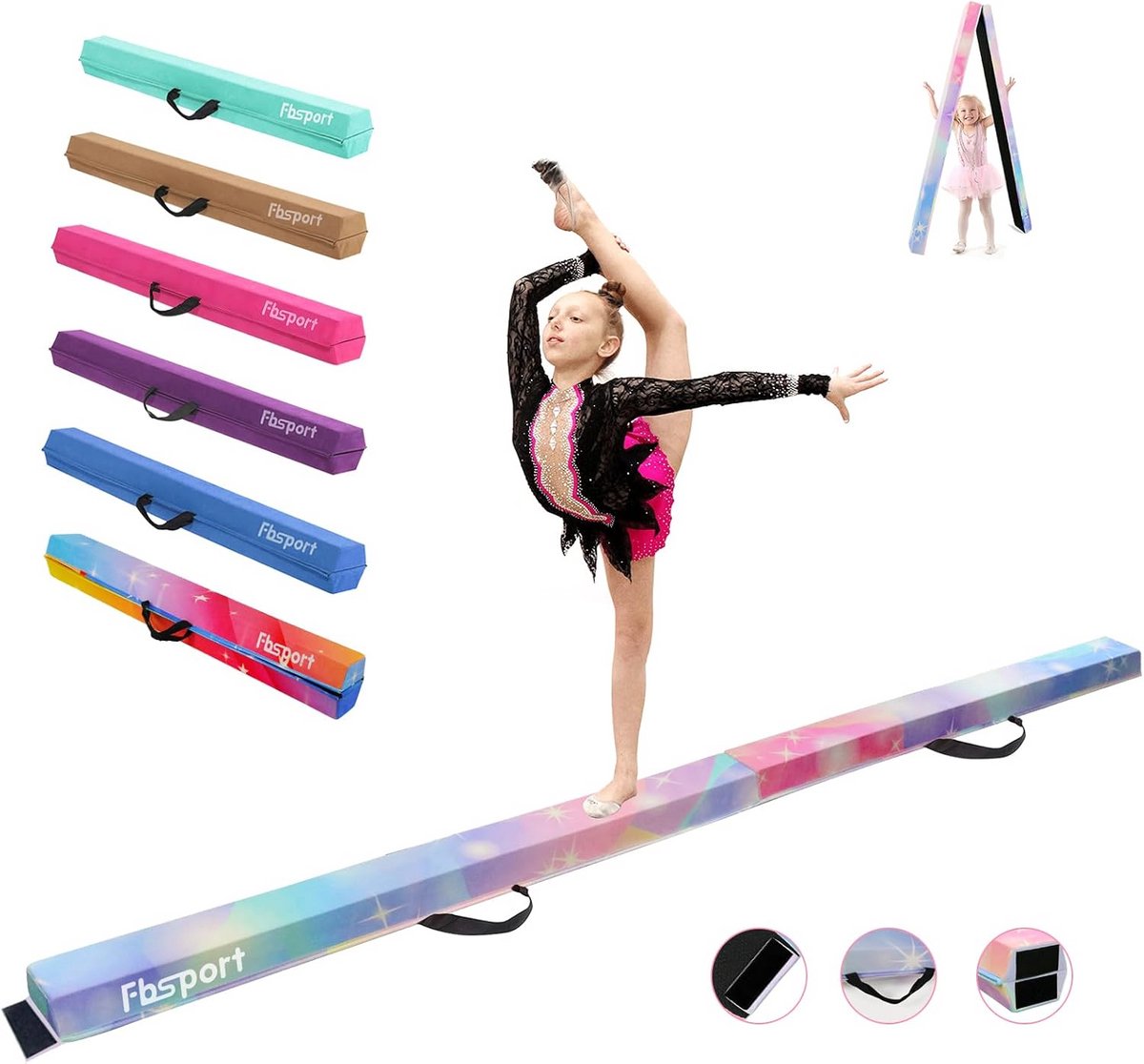 Opvouwbare Zweefbalk voor Kinderen - Balanceerbalk voor Gymnastiek Training