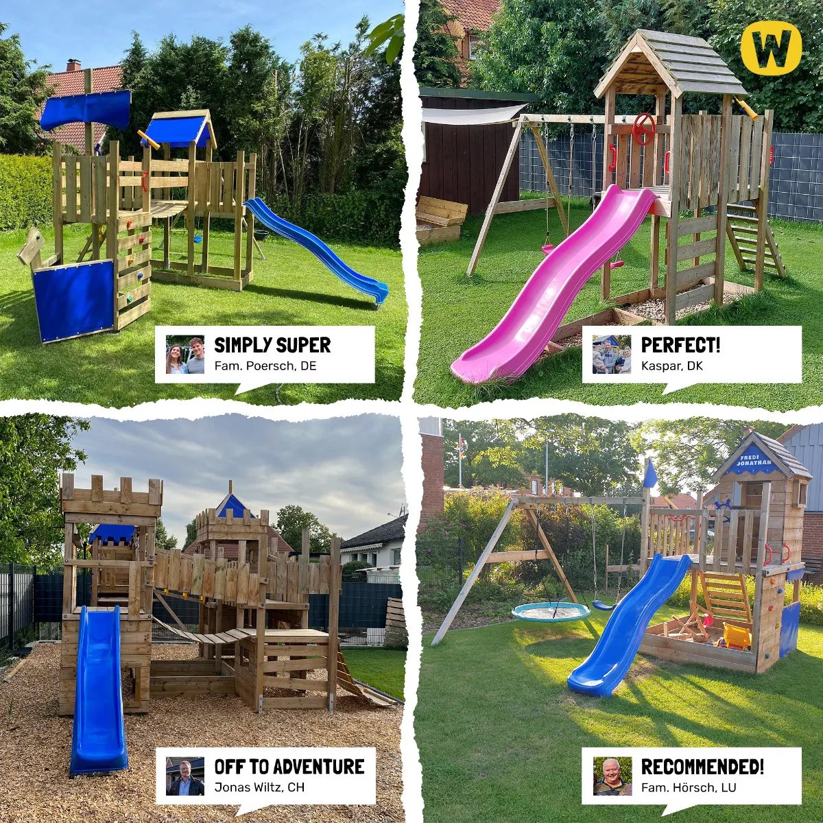 WICKEY speeltoestel klimtoestel Smart Cave met schommel & rode glijbaan, outdoor klimtoren voor kinderen met zandbak, ladder & speelaccessoires voor de tuin — afbeelding 14