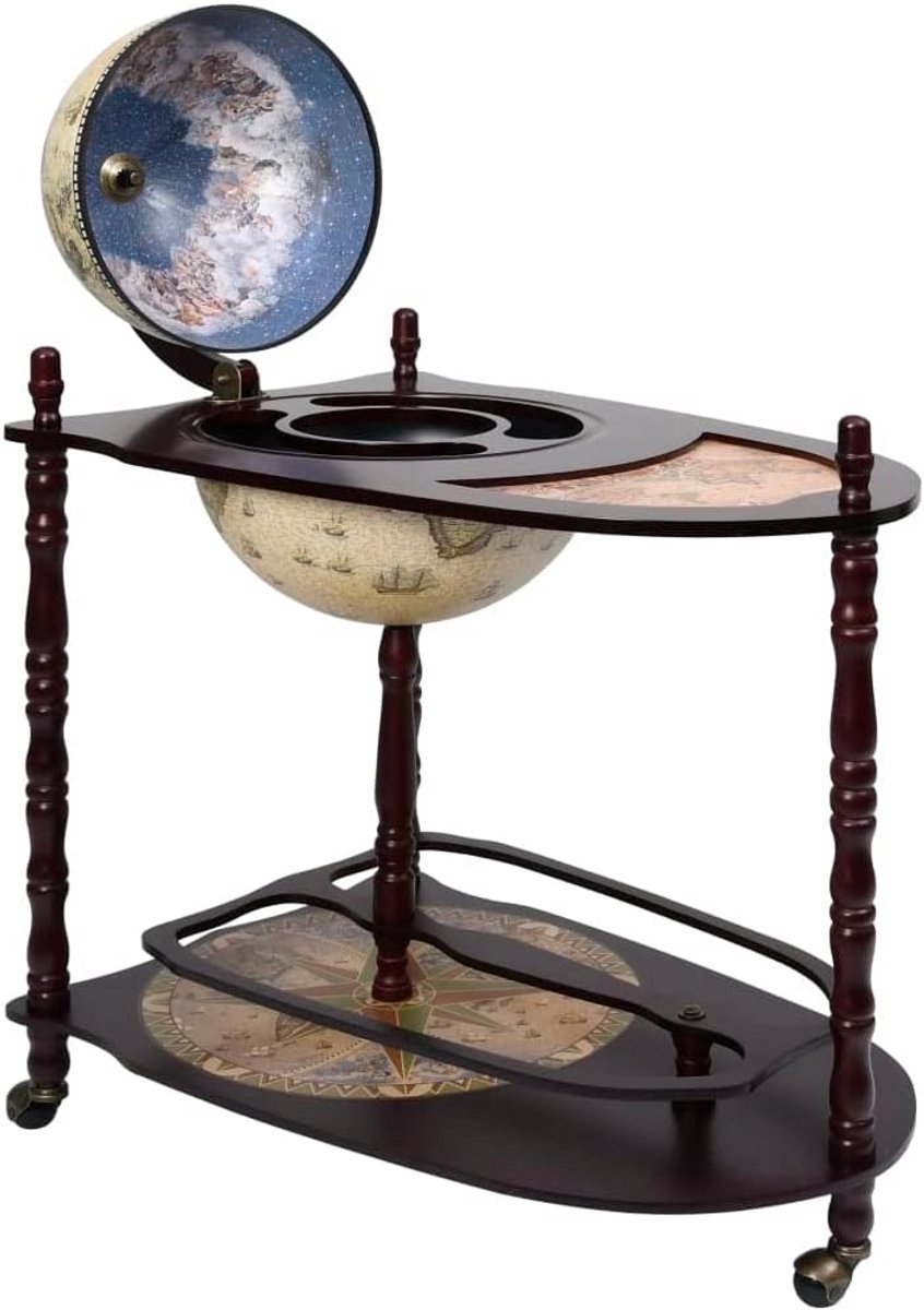 Houten Globe Bar Kast met Opslag voor Dranken en Glazen