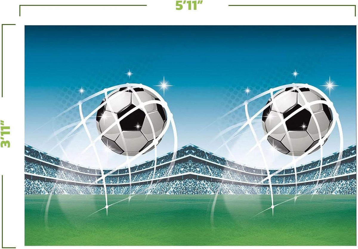 Tafelkleed Kunststof Voetbal Feestdecoratie 180x120 cm Meerkleurig