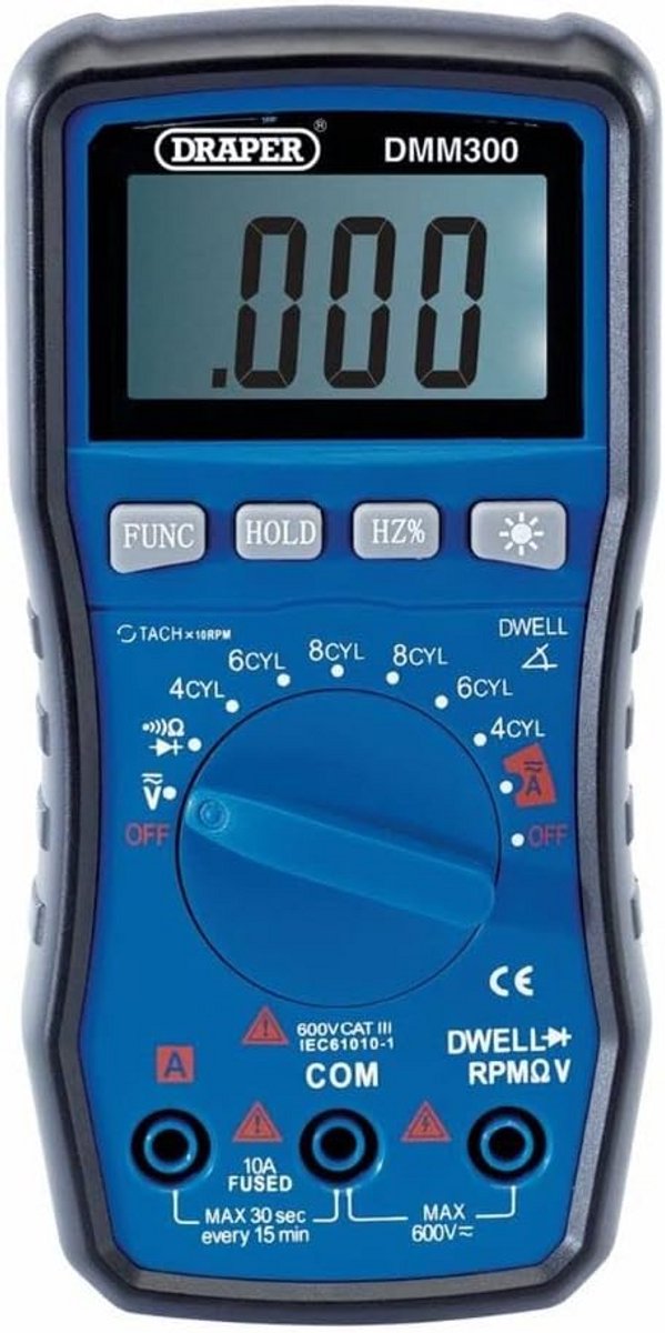 Digitale Auto Multimeter met Dwell en Toerenteller - Spannings-, Stroom- en Weerstandsmeter