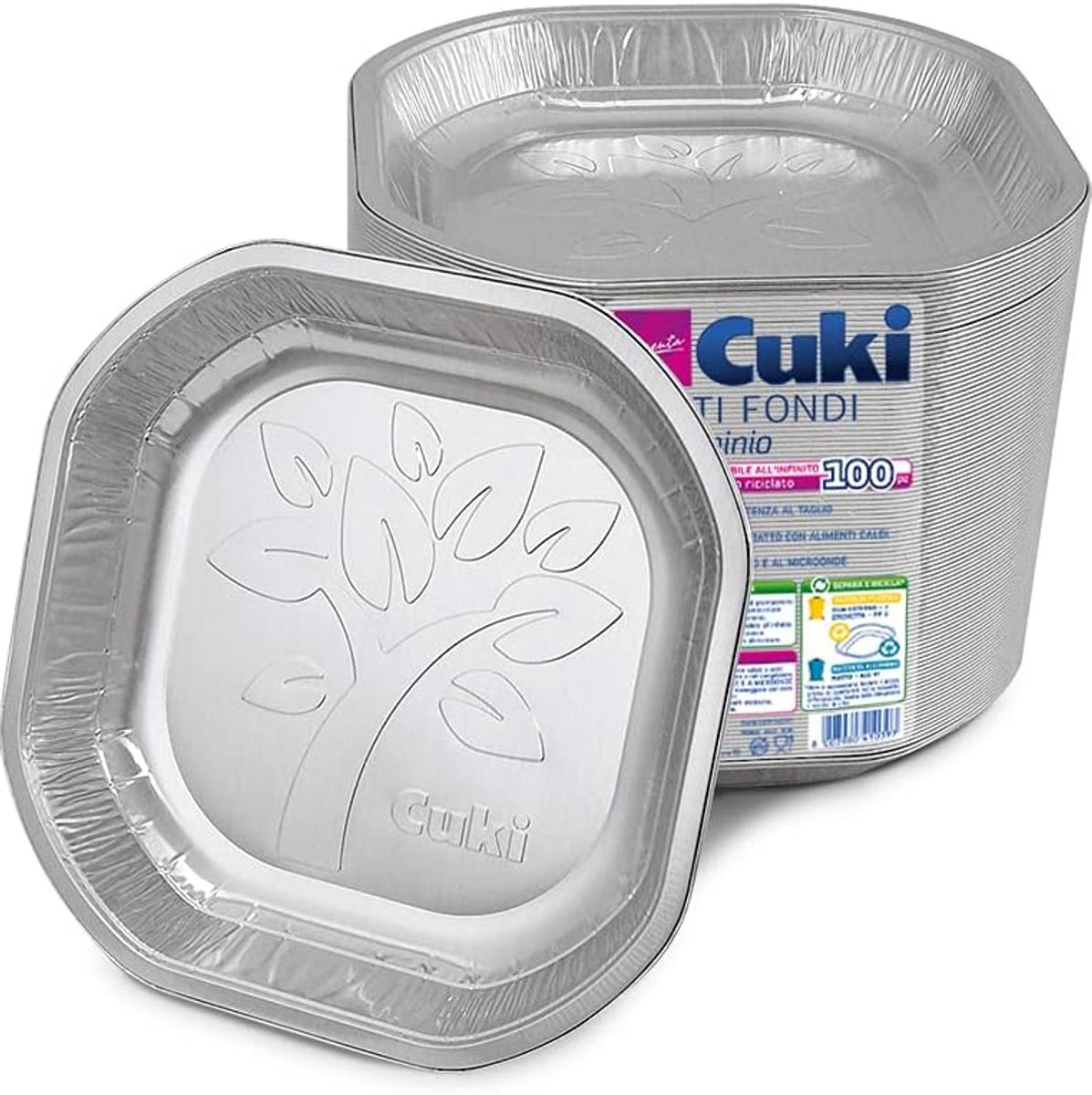 Set van 100 Aluminium Bakvormen 19.8 x 19.8 cm - Robuust en Oneindig Recyclebaar