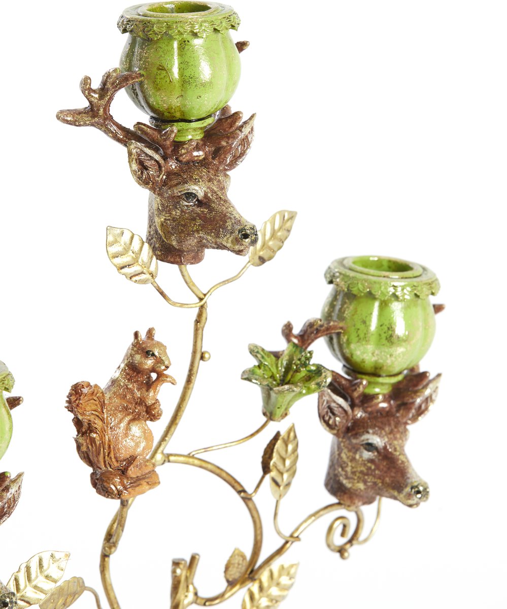 Light&living Kandelaar 3L 29,5x12,5x44 cm SORYN groen+bruin+goud